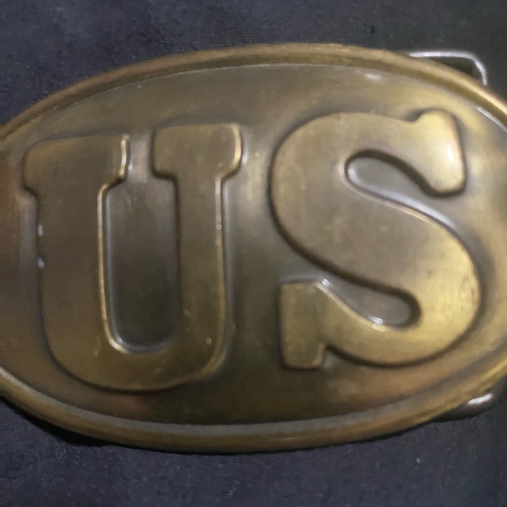 Vintage Brass US Belt Buckle